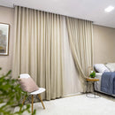Cortina Gaze de Linho Com Blackout Para Trilho Suiço Simples
