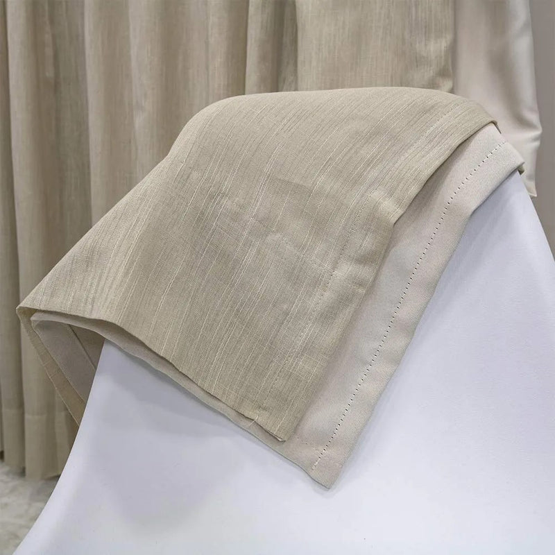 Cortina Gaze de Linho Com Blackout Para Trilho Suiço Simples