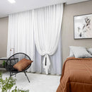 Cortina Gaze de Linho Com Blackout Para Trilho Suiço Simples