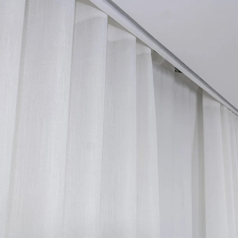 Cortina Gaze de Linho Com Forro de Microfibra Para Trilho Suiço Max Simples
