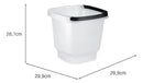 Balde Graduado Quadrado Alça 12l Uz Casa Lavanderia Limpeza Cor Transparente C/ Alça Preto