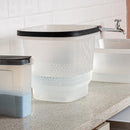 Balde Graduado Quadrado Alça 12l Uz Casa Lavanderia Limpeza Cor Transparente C/ Alça Preto