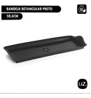 Bandeja Retangular Preta 38,5x16,5cm Plástica Uz Decorativa