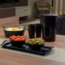 Bandeja Retangular Preta 38,5x16,5cm Plástica Uz Decorativa