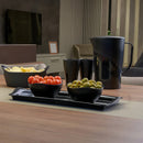 Bandeja Retangular Preta 38,5x16,5cm Plástica Uz Decorativa