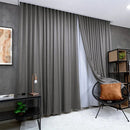 Cortina Gaze de Linho Com Blackout Para Trilho Suiço Simples