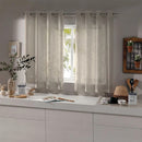 Cortina Gaze de Linho Para Cozinha, Sem Forro