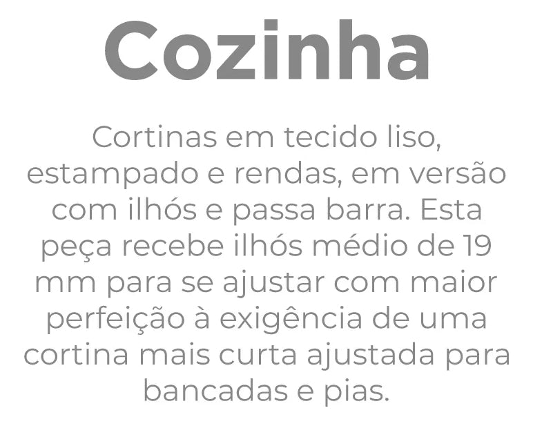Cortina Gaze de Linho Para Cozinha, Sem Forro