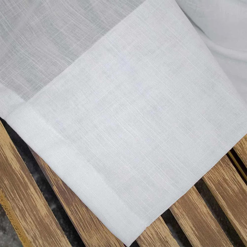 Cortina Gaze Linho Sem Forro Para Trilho Suiço Simples