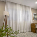 Cortina Gaze Linho Sem Forro Para Trilho Suiço Simples