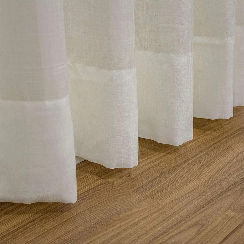 Cortina Gaze Linho Sem Forro Para Trilho Suiço Simples