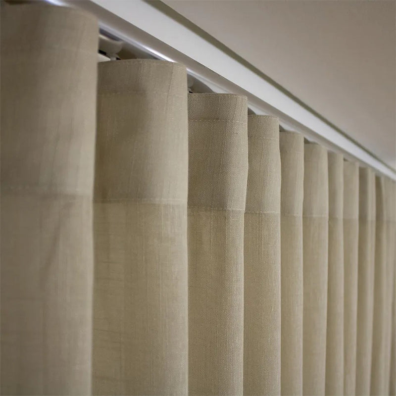 Cortina Gaze Linho Sem Forro Para Trilho Suiço Simples