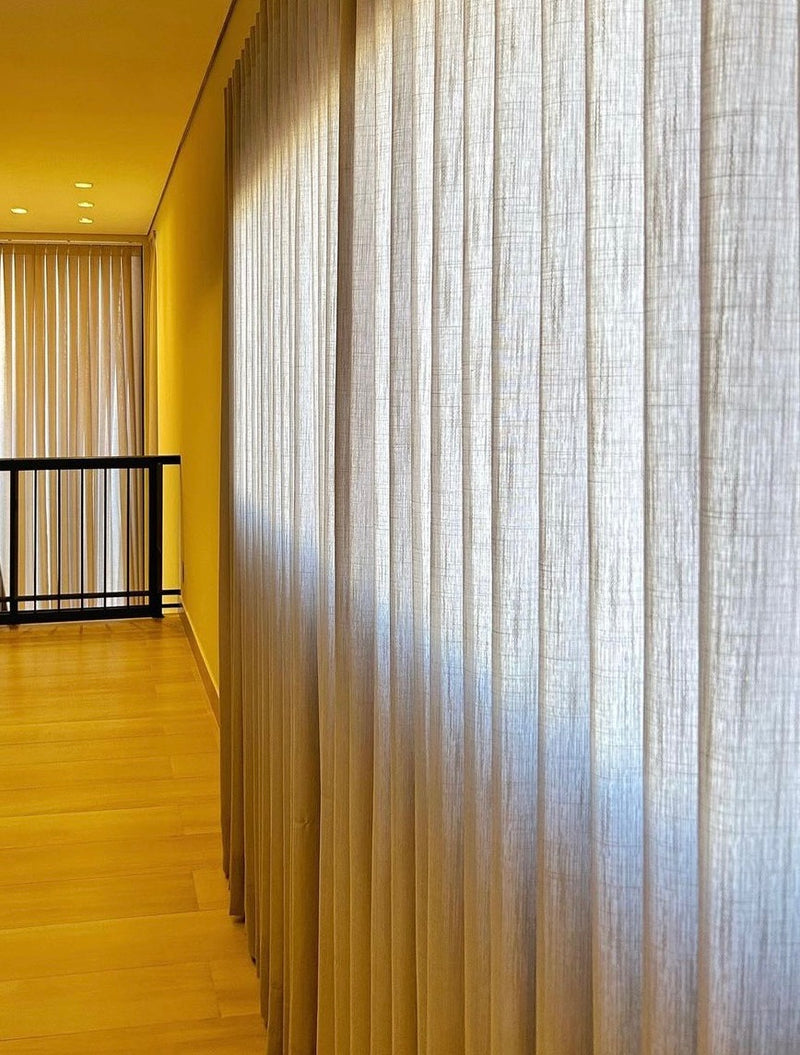 Cortina Gaze Linho Sem Forro Para Trilho Suiço Simples