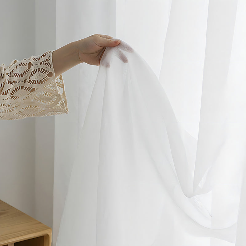 Cortina Voil Liso Branco Para Cozinha