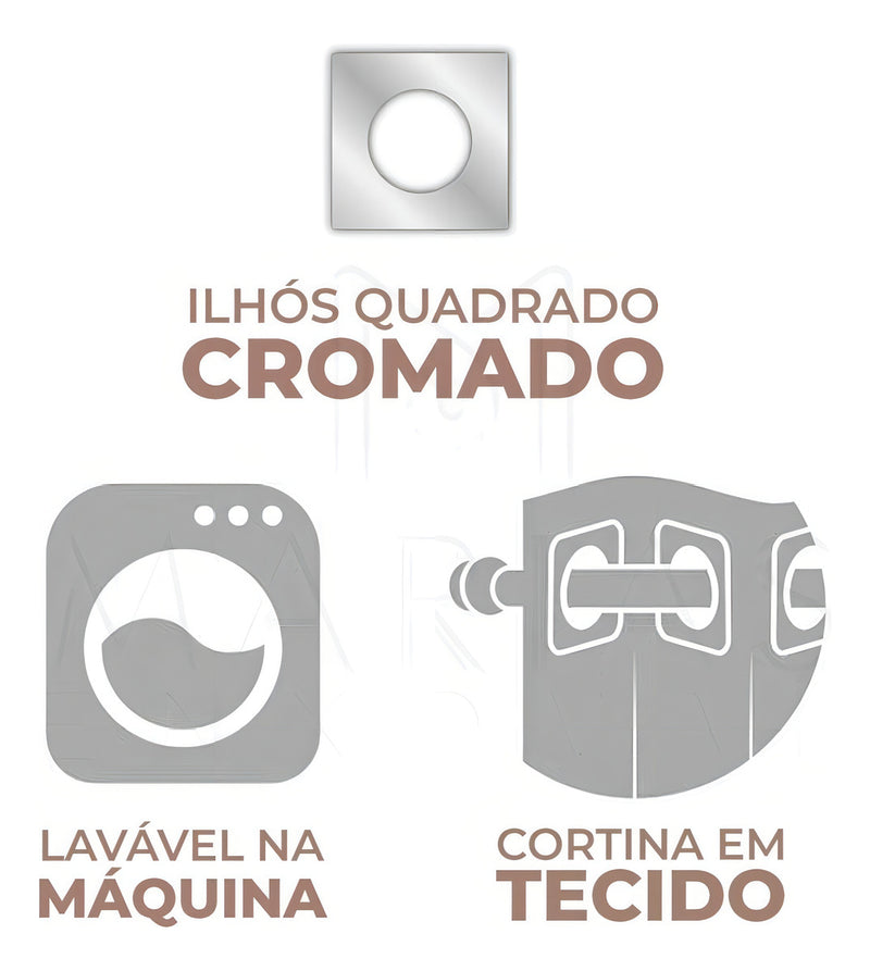 Cortina Voil Liso Com Forro Para Varão