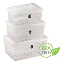 Jogo De Potes 3 Peças Uz Multiuso 3l, 2l E 1 Litros Bpa Free