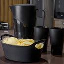 Kit 12 Cestos Para Servir Porções Batata Frita Preto 21x9cm