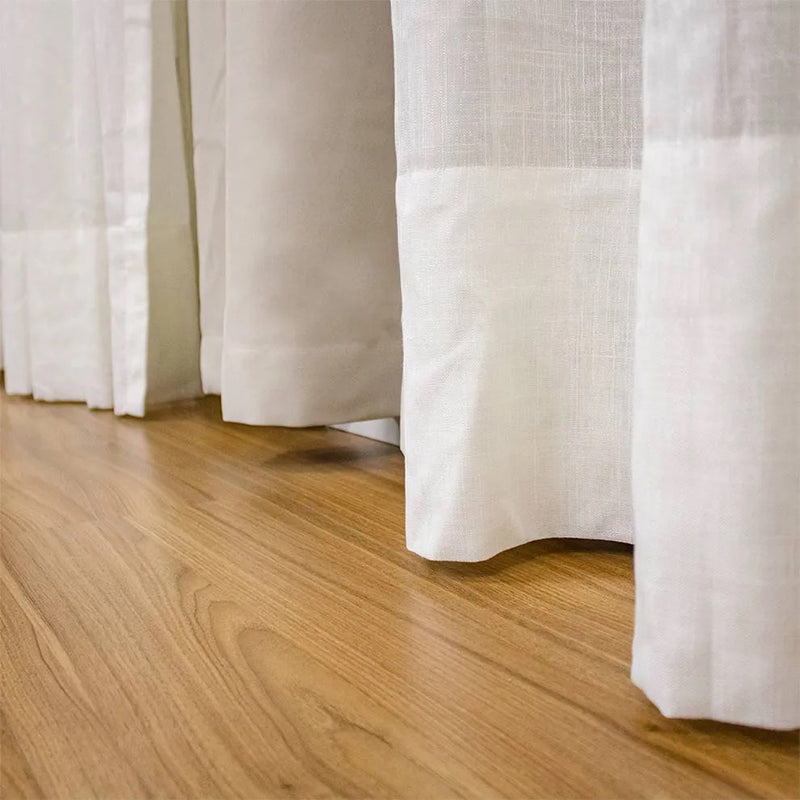 Cortina Gaze de Linho Com Blackout Para Trilho Suiço Simples