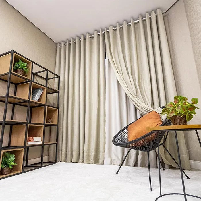 Cortina Gaze Linho com Forro de Blackout para Varão