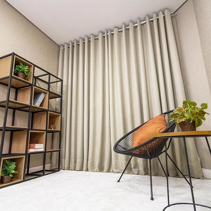 Cortina Gaze Linho com Forro de Blackout para Varão