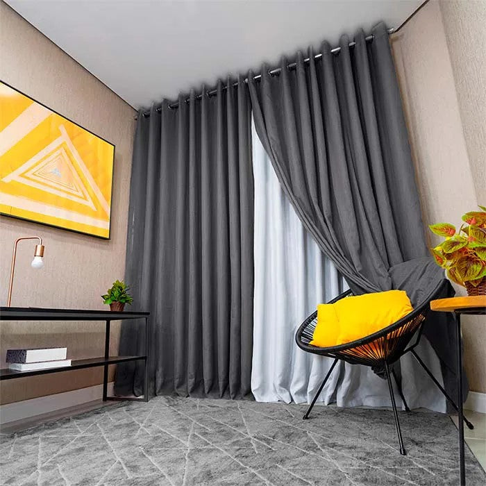 Cortina Gaze Linho com Forro de Blackout para Varão