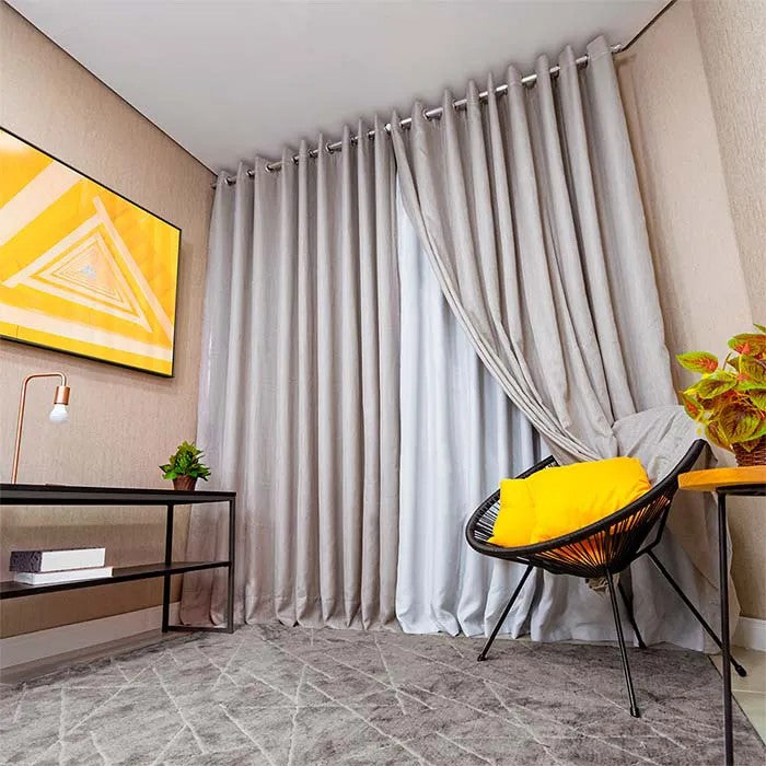 Cortina Gaze Linho com Forro de Blackout para Varão