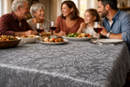Toalha de Mesa Jacquard Cinza para 4 Lugares 1,38x1,38