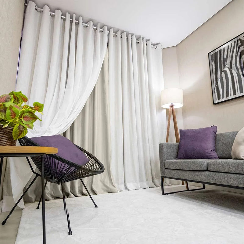 Cortina Gaze Linho com Forro de Blackout para Varão